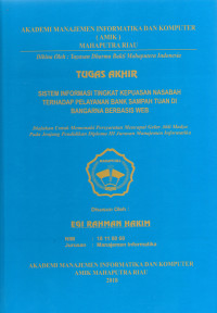 Image of SISTEM INFORMASI TINGKAT KEPUASAN  NASABAH TERHADAP PELAYANAN BANK SAMPAH TUAN DI BANGARNA BERBASIS WEB