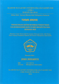 Image of PERANCANGAN SISTEM INFORMASI PENDAFTARAN CALON MAHASISWA BARU DI AMIK MAHAPUTRA RIAU BERBASIS WEB