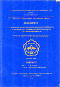 Image of PENGOLAHAN DATA PEMBAYARAN SUMBANGAN PEMBINAAN PENDIDIKAN (SPP) PADA SMA NEGERI 12 KABUPATEN TEBO MENGGUNAKAN PHP