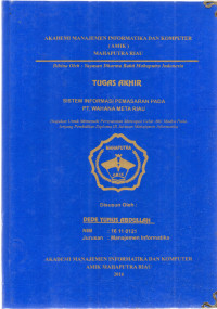 Image of SISTEM INFORMASI PEMASARAN PADA PT. WAHANA META RIAU