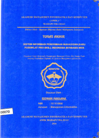 Image of SISTEM INFORMASI PENERIMAAN MAHASISWA BARU PUSDIKLAT PRO-SKILL INDONESIA BERBASIS WEB