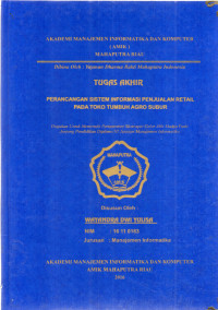 Image of PERANCANGAN SISTEM INFORMASI PENJUALAN RETAIL PADA TOKO TUMBUH AGRO SUBUR