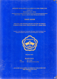 Image of ANALIASA DAN PERANCANGAN SISTEM INFORMASI ADMINISTRASI PADA PERCETAKAN CV.JASSA RIAU
