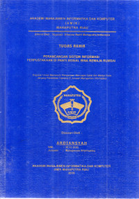 Image of PERANCANGA SISTEM INFORMASI PERPUSTAKAAN DI PANTI SOSIAL BINA REMAJA RUMBAI