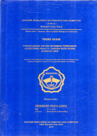 Image of PERANCANGAN SISTEM INFORMASI PEMESANAN ADVESERTING PADA CV. GARUDA NUSA BUANA BERBASIS WEB