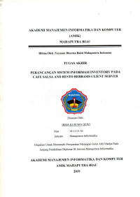 Image of PERANCANGAN SISTEM INFORMASI INVENTORY PADA CAFE SALSA AND RESTO BERBASIS CLIENT SERVER