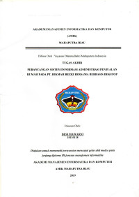 Image of PERANCANGAN SISTEM INFORMASI ADMINISTRASI PENJUALAN RUMAH PADA PT HIKMA REZKI BERSAMA BERBASIS DEKSTOP