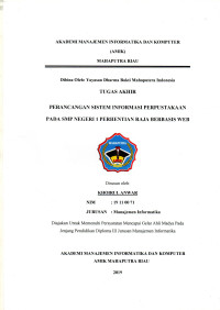 Image of PERANCANGAN SISTEM INFORMASI PERPUSTAKAAN SMP NEGERI 1 PERHENTIAN RAJA BERBASIS WEB