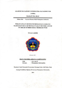 Image of PERANCANGAN SISTEM INFORMASI DATA BARANG MASUK DAN KELUAR MENGGUNAKAN METODE LIFO DI PT SEKAR SUMBER SEHAT BERBASIS WEB