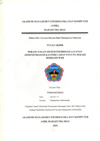 Image of PERANCANGAN SISTEM INFORMASI LAYANAN ADMINISTRASI DI KANTOR CAMAT PAYUNG SEKAKI BERBASIS WEB