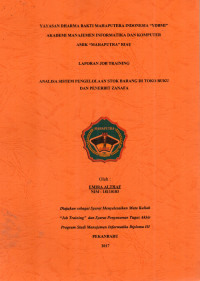 Image of ANALISA SISTEM PENGOLAHAN STOK BARANG DI TOKO BUKU DAN PERNEBIT ZANAFA