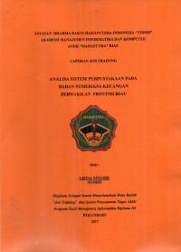 Image of ANALISA SISTEM PERPUSTAKAAN PADA BADAN PEMERIKSA KEUNGAN PERWAKILAN PROVINSI RIAU