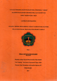 Image of ANALISA SISTEM PENGARSIPAN SURAT TAGIHAN PADA KANTOR PELAYANAN PAJAK PRATAMA PEKANBARU TAMPAN