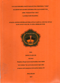 Image of ANALISA SISTEM INFORMASI PERGANTIAN JADWAL (CHANGE DINAS) KARYWAN PADA RS. SYAFIRA BERBASIS WEB