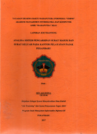 Image of ANALISA SISTEM PENGARSIPAN SURAT MASUK DAN SURAT KELUAR PADA KANTOR PELAYANAN PAJAK PEKANBARU