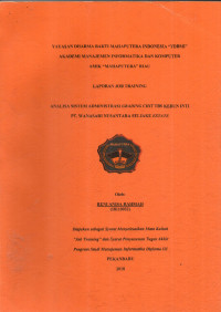 Image of ANALISA SISTEM ADMINISTRASI GRADING CHIT TBS KEBUN INTI PT.WANASARI NUSANTARA SEI JAKE ESTATE