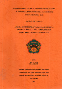 Image of ANALISA SISTEM PENDAFTARAN CALON PESERTA DIKLAT PADA BALAI LINGKUNGAN HIDUP DAN KEHUTANAN PEKANBARU