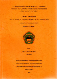 Image of ANALISA PENGOLAHAN LAPORAN KEPEGAWAIAN BERBASIS WEB PADA DINAS PEKERJAAN UMUM KOTA PEKANBARU