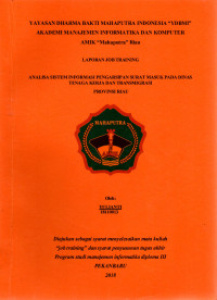 Image of ANALISA SISTEM INFORMASI PENGARSIPAN SURAT MASUK PADA DINAS TENAGA KERJA DAN TRANSMIGRASI PROVINSI RIAU