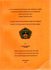 Image of ANALISA SISTEM PENGARSIPAN DOKUMEN KREDIT PADA PT.FINANSIA MULTI FINANCE PEKANBARU