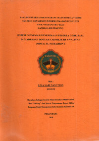 Image of SISTEM INFORMASI PENERIMAAN PESERTA DIDIK BARU DI MADRASAH DINIYAH TAKMILIYAH AW ALIYAH (MDTA) AL-MUHAJIRIN 1