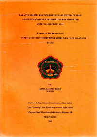 Image of ANALISA SISTEM INFORMASI INVENTORI  PADA CAFE SALSA AND RESTO