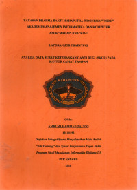 Image of ANALISA DATA SURAT KETERANGAN GANTI RUGI (SKGR) PADA KANTOR CAMAT TAMPAN