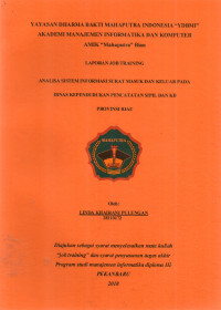 Image of ANALISA SISTEM INFORMASI SURAT MASUK DAN KELUAR PADA DINAS KEPENDUDUKAN PENCATATAN SIPIL DAN KAB PROVINSI RIAU