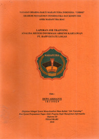 Image of ANALISA SISTEM INFORMASI ABSENSI KARYAWAN PT.RAPP ESTATE LOGAS