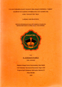 Image of SISTEM INFORMASI JASA PENGIRIMAN BARANG KONSUMEN DI PT. SUPRA RAGA TRANSPORT