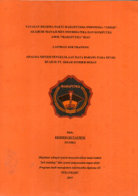 Image of ANALISA SISTEM PENGOLAHAN DATA BARANG PADA DIVISI BUAH DI PT.SEKAR SUMBER SEHAT