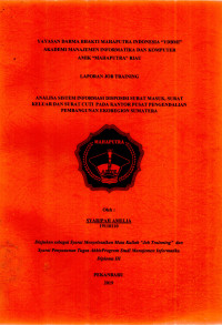 Image of ANALISA SISTEM INFORMASI DISPOSISI SURAT MASUK, SURAT KELUAR DAN SURAT CUTI PADA KANTOR PUSAT PENGENDALIAN PEMBANGUNAN EKOREGION SUMATRA