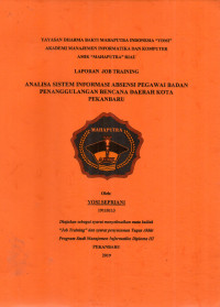 Image of ANALISA SISTEM INFORMASI ABSENSI PEGAWAI BADAN PENANGGULANGAN BENCANA DAERAH KOTA PEKANBARU