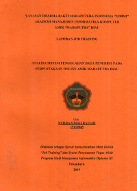 Image of ANALISA SISTEM PENGOLAHAN DATA PENERBIT PADA PERPUSTAKAAN ONLINE AMIK MAHAPUTRA RIAU