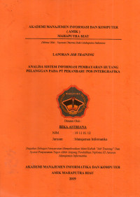 Image of ANALISA SISTEM INFORMASI PEMBAYARAN HUTANG PELANGGAN PADA PT. PEKANBARU POS INTERGRAFIKA