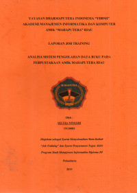Image of ANALISA SISTEM PENGOLAHAN DATA BUKU PADA PERPUSTAKAAN AMIK MAHAPUTRA RIAU
