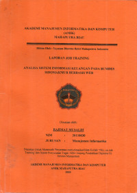 Image of ANALISA SISTEM INFORMASI KEUNGAN PADA BUMDES SIDO MAKMUR BERBASIS WEB