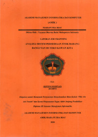 Image of ANALISA SITEM PERSEDIAN STOK BARANG BANGUNAN DI TOKO KAWAN KITA