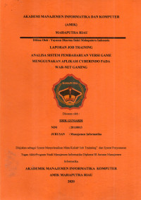 Image of ANALISA SISTEM PEMBAHARUAN VERSI GAME MENGGUNAKAN APLIKASI CYBERINDO PADA WARNET GAMING