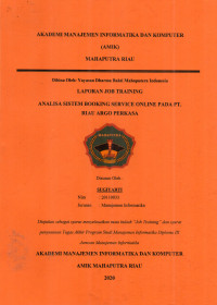 Image of ANALISA SISTEM BOKING SERVICE ONLINE PADA PT.RIAU ARGO PERKASA
