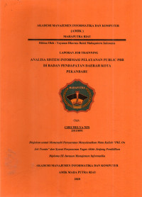 Image of ANALISA SISTEM INFORMASI PELAYANAN PUBLIC PBB DI BADAN PENDAPATAN DAERAH KOTA PEKANBARU