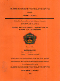Image of ANALISA SISTEM INFORMASI PENGAMBILAN STNK PADA PT.RIAU ARGO PERKASA