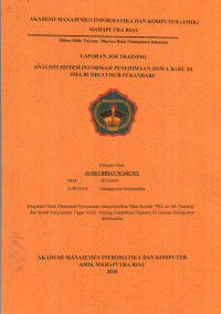 Image of ANALISIS SISTEM INFORMASI PENERIMAAN SISWA BARU DI SMA BUDHI LUHUR PEKANBARU