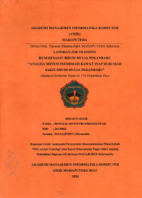 Image of ANALISA SISTEM INFORMASI RAWAT INAP DI RUMAH SAKIT BHUDI MULIA PEKANBARU