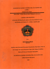 Image of ANALISA PENDATAAN JASA LAYANAN PENCUCIAN KENDARAAN PADA CV.CITRA CAS WASH