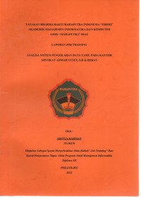 Image of Analisa sistem pengolahan dat tamu pad kantor advokat ahmad yusuf, S. H dan Rekan