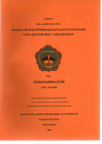 Image of Analisa sistem informasi data bantuan bansos pada kantor desa tarai bangun