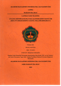 Image of Analisa sistem gudang pada kantor kebun ubi (KKU) PT.Tidar Kerinci Agung (TKA) Dharmasraya