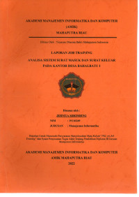 Image of Analisa sistem surat masuk dan surat keluar pada kantor desa bahalbatu 1