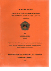 Image of Analisa perancangan sistem presensi karyawan berbasis pengenalan citra wajah pada BPN kota pekanbaru